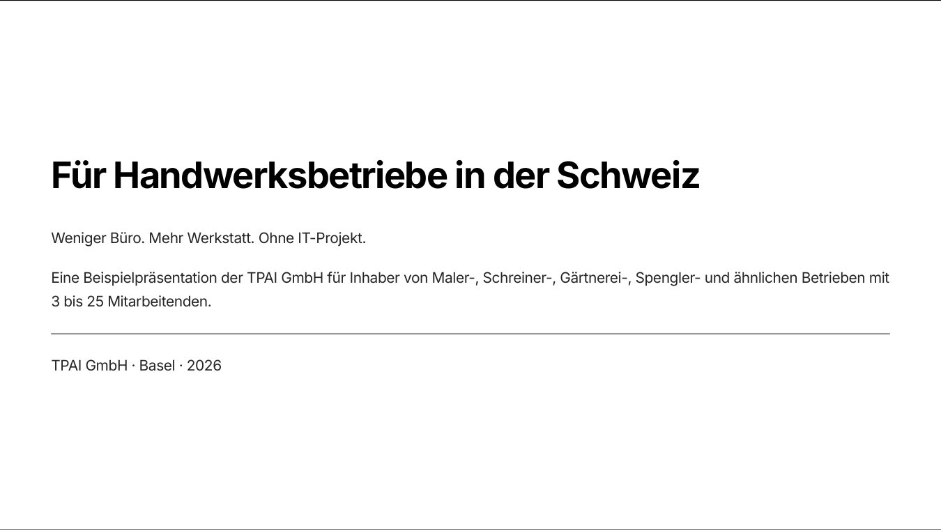 Beispielpräsentation Handwerksbetriebe